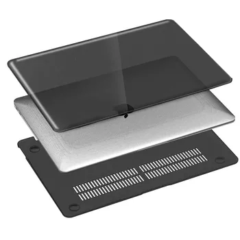 Za Apple MacBook Air Pro Retina 11 12 13 15&New Air 13/Pro 13 15 16 palčni Dotik Bar-Black Crystal Trdo Lupino Laptop primeru