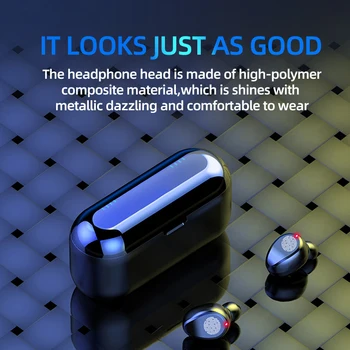 TWS Brezžične Bluetooth Slušalke 5.0 Stereo Brezžična Čepkov Slušalke Mini Športne Slušalke LED Zaslon Z Močjo Banka