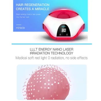 LCD-Zaslon Laser Terapija Rast Las Čelada Anti Hair Loss Naprave Zdravljenje Anti Hair Loss Spodbujajo rast Dlak Skp Masaža