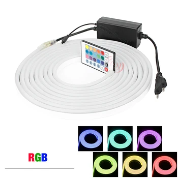 Nepremočljiva Neon LED Trakovi, RGB Svetlobe 220V Upogljiv LED Trak Neon Diode Traku SMD2835 Toplo bela/Bela/Rdeča/Modra/Zelena/Roza/RGB