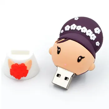 Memoria USB Pendrives Nevesta 4GB-Podrobnosti in darila za poroko, krst obleke, communions, rojstni dnevi in počitnice.