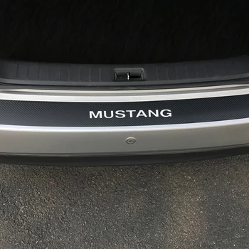 Ogljikovih Vlaken Zaščitnik Decals Auto Trunk Stražar Ploščo Avtomobila Zadnji Odbijač Varovala Nalepke Za Ford Mustang Auto Okrasni Dodatki