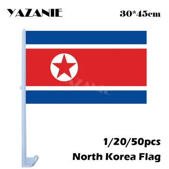 YAZANIE 30*45 cm 1/20/50pcs Severna Koreja Okno Avtomobila Zastavami in Transparenti, ki Visi Nacionalni po Meri Majhno Zastavo, ki Plujejo pod Zastavo na Svetu