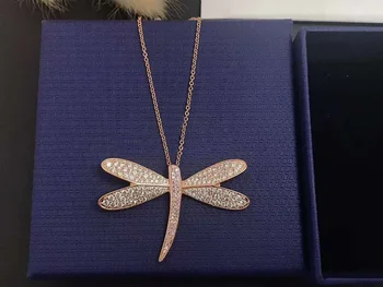 QSJIE Visoke kakovosti SWA Dragonfly dekoracijo, lepe podrobnosti in sijoče in očarljiva ženska Ogrlica Očarljivo modni nakit