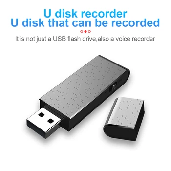 Digitalni USB Disk Snemalnik zvoka Snemanje Zvoka z Enim klikom Zapis WAV Dolgo, Delovni Čas vzorčenja 48 khz 192kbps Mest