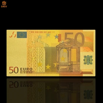 10Pcs/Veliko Barve Euro Zlato Bankovcev za 50 evrov Zlato Folijo Bankovcev Spominkov papirnati Denar Zbirka