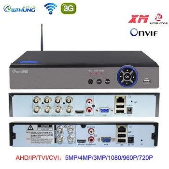 AHD 5MP CCTV Wifi DVR NVR H. 265 4CH 8CH P2P Xmeye Oblak Video Snemalnik Domov Nadzor Varnosti CCTV ONVIF Za AHD IP Kamere
