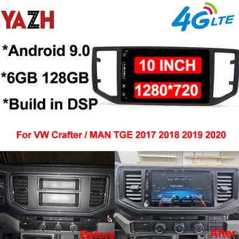 6GB 128GB Android Auto Radio Predvajalnik Za VW Crafter / ČLOVEK TGE 2017 2018 2019 2020 Avto Vodja Enote Z Bluetooth 5.0 GPS Navigacija
