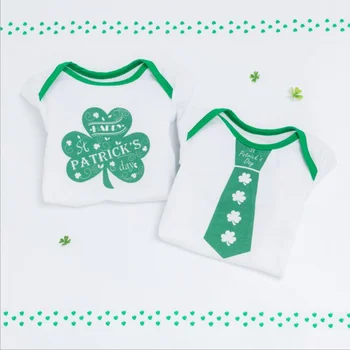 Zelena St Patricks Day Obleko, Kratek Rokav, Gospod Baby Boy Bodysuits Jumpsuit Bebe Telo Poletje Otroci Oblačila Za Dojenčke Oblačila