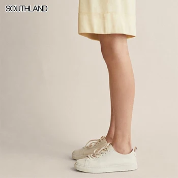 SOUTHLAND dodatki modni bloger high street preprosto belo Pravega usnja mehko comfot ženske čevlje, superge