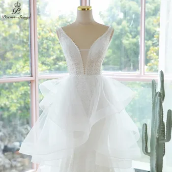 Elegantno Sexy morska deklica poročne obleke nevesta obleko vestidos de novia haljo de mariee poročni obleki boho poročno obleko Tako lepo