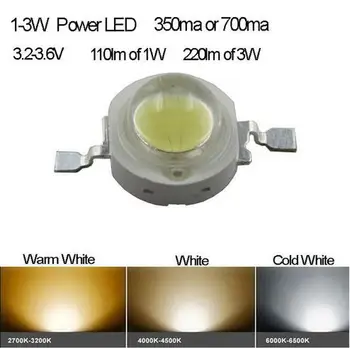 Res Visoke Lumnov 3W High Power LED 3.6-3.8 PROTI 700mA 220-240lm Bela, 4500K Zagotoviti Poročilo o Preskusu, Hitra Dostava
