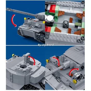 Gudi 6104 nemški Kralj Tankov Tiger Vojske Z Vojaki Številke Vojaški Serije Izobraževalnih DIY Gradnike, Igrače za Otroke