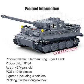 Gudi 6104 nemški Kralj Tankov Tiger Vojske Z Vojaki Številke Vojaški Serije Izobraževalnih DIY Gradnike, Igrače za Otroke
