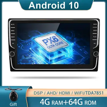 1 Din Android 10 4GB+64GB, 8. in 9. Palčni Avto Radio Multimedijski Predvajalnik Videa 1Din Navigacija GPS za Univerzalno Autoradio DSP AHD CAM USB