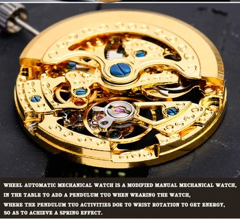 BINGER Nekaj Samodejni Watch Moški Skeleton Mehanska ura Za žensko ročno uro iz Nerjavečega Jekla, Trak Nepremočljiva Watch B-5066M