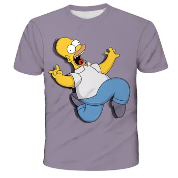 Poletje 2020 Evropski in Ameriški Trend Simpson Digitalni Tisk moška T-Shirt Kratek Rokav