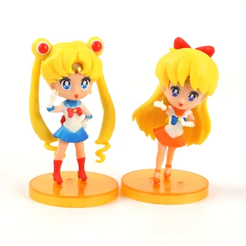 5Pcs/Set 8.5-9 cm Sailor Moon Številke Usagi Tsukino Mornar Anime PVC Model Lutke Igrače Ustvarjalna Zbirka Darilo Za Otroke