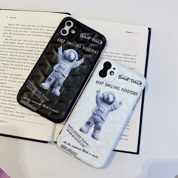 2020 Nasmejan Kozmonavt 'Y-Shaped 3D Teksturo Primeru Za iPhone 11 Max Pro XS Max XR X iPhone7 8 Plus Natančnost odprtina za Objektiv OHIŠJE Pokrov