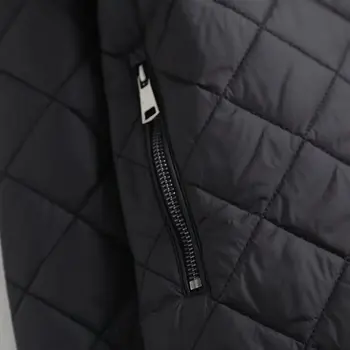 Ženske Jakne Za Leto 2020 Priložnostne Solid Black Prevelik Zimske Jakne Zadrgo Dolg Rokav O-vratu Coats Mujer Naravnost Navzdol Jacktes