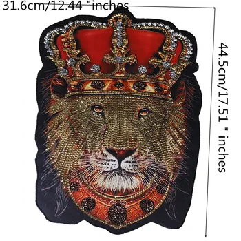 Prevelik modne kroglice vezeni sequins obliž nalepke za oblačila dodatki tiger glavo lev aplicirano Sew na DIY Dobave