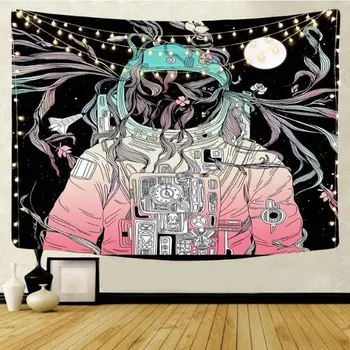 GOANG macrame steni visi vode barve psihedelični tapiserija steni otroške sanje astronavt spalnica dekoracijo sten tapiserija