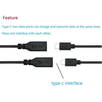 Multifunkcijski USB 2 v 1, USB Tip 3.1 C Moški na 2 x USB-C Ženski Kabel Podatkov Adapter Y Razdelilnik Priključek Kabel