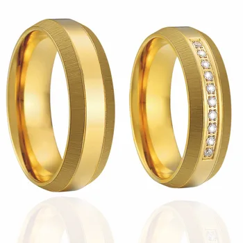 Edinstven zavezništvo zlato barvo njegov in njen poročni prstani set za moške in ženske obljubo, izjavo poroka pari darila nakit