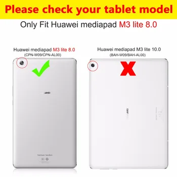Nova Moda PU Usnjena torbica Za Huawei MediaPad M3 Lite 8.0 CPN-W09 CPN-AL00 8.0 palčni Pokrov Z Reže za Kartice Tablični Primeru+film+pen