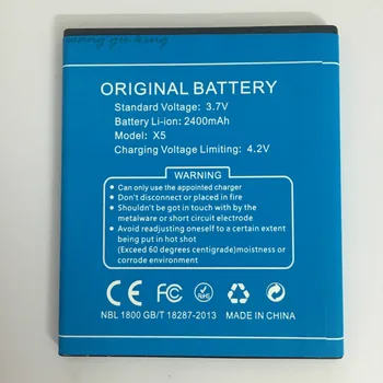 Original Mobilnega Telefona Baterije Za Doogee X5 X5 Pro Baterije 2400mAh 3,7 V Li-ion Baterije za ponovno Polnjenje Bateria Visoke Kakovosti