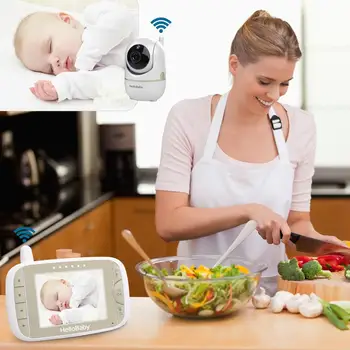 HelloBaby Digitalni LCD Brezžični Video HB65 Baby Monitor z Oddaljenim Pan-Tilt-Zoom Funkcija Varuška Noč strel Temperature