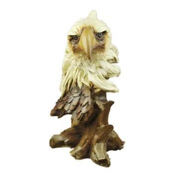 Umetno Lesa Orel, Vodja Kip Živalskega Dekorativne Figurice Smolo Art&Craft Doma Dekoracijo R49