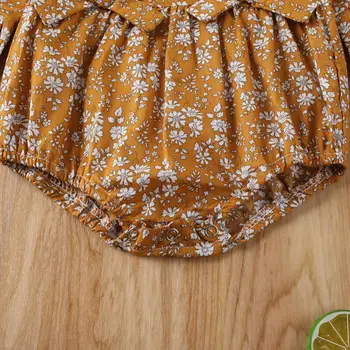 AA 2020 Newborn Baby Dekleta Bodysuits Cvet Jumpsuit Sežgati Dolg Rokav Sunsuit Obleko Oblačila Enem Kosu Dekliška Oblačila