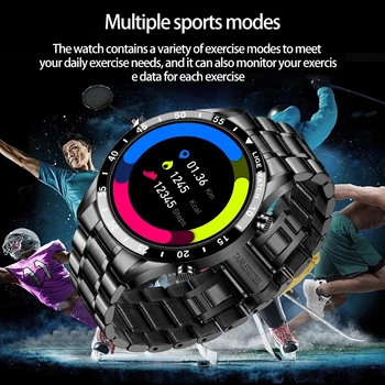 LIGE Nov Modni Poln Krog Zaslona na Dotik Moških Pametne Ure Nepremočljiva Športna Fitnes Watch Luksuzni Telefon Bluetooth Smart Watch