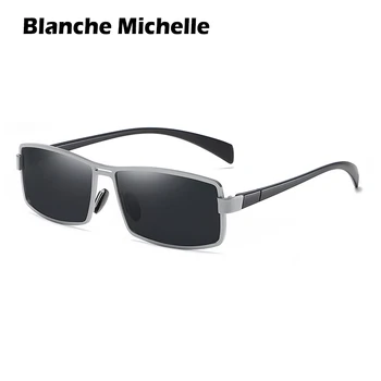 Kovinski Okvir Pravokotne sončna Očala Moških Polarizirana UV400 sončna očala Za Vožnjo Letnik sunglass oculos masculino 2020, Z Box