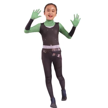 Varuhi Galaxy Gamora Cosplay Kostum Ženske, Dekleta Halloween Kostum Otroci Supergirl Stranka Jumpsuit Zentai Obleko Obleka
