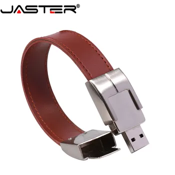 JASTER vroče prodaja usnja, Modni Zapestje pašček usnje pogon USB 2.0 4GB 8GB 16GB 32GB 64GB Zunanji pomnilnik memory stick