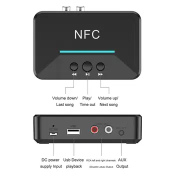 3.5 mm Audio Jack AUX Izhod Bluetooth Sprejemnik Adapter NFC Brezžična tehnologija Bluetooth Dongle, Stereo Sprejemnik Za Avto Ojačevalec Zvočniki