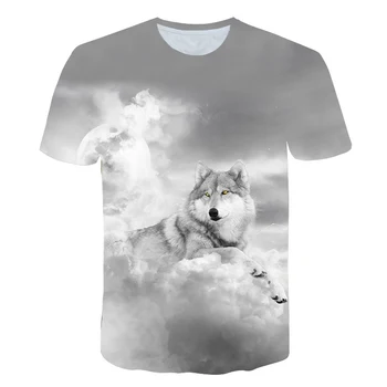 2020 Najnovejši Wolf 3D Tiskanja Živali Kul Smešno T-Shirt fantje Kratek Rokav Poletje Vrhovi Tee Shirt Majica dekle Moda tshirt 4T-14T