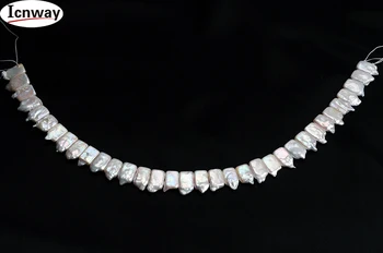Naravno bel pravokotnik Sladkovodnih Biserov 11*13mm Za Nakit, Izdelava 15inches DIY ogrlica, zapestnica ping na Debelo