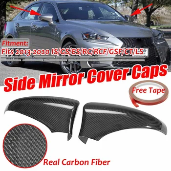 Par Resnično Ogljikovih Vlaken Avto Strani Rearview Mirror Kritje Kape Dodaj Na za Lexus GS350 GS450H GSF IS200t IS250 IS350 2013-2017