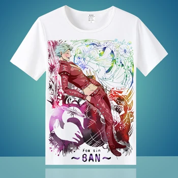 Visoko-Q Unisex Anime Cos Sedem Smrtnih Grehov Kratek Rokav Bombaž Priložnostne T-Shirt Tee T Majica
