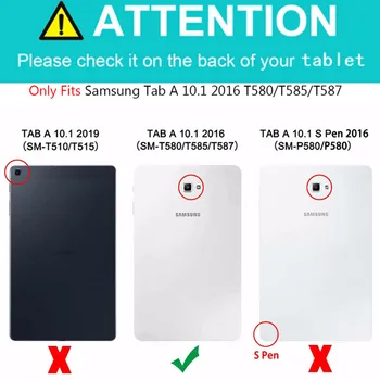 Težka tablični Primeru Za Samsung Galaxy Tab A6 10.1 T585 T580 T587 Tablični Primeru Mehke Silikonske +PC Hrbtni Pokrovček Oporo Primeru