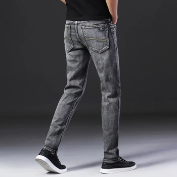 Jantour 2020 Novo Bombaž Jeans Moške, Visoke Kakovosti Znane blagovne Znamke Traper Hlače Mens Mehko Sive Hlače Moške Mode Velikosti 38 40