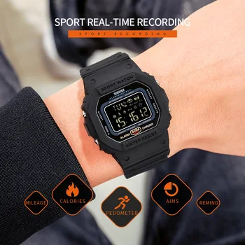 SKMEI Pametne Elektronike Mens Ure Klic Sporočilo Spomnite Kalorij Fitnes Tracker Bluetooth Moških Smartwatch reloj inteligente 1743