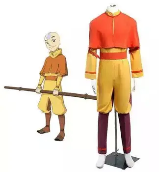 Film Avatar The Last Airbender Avatar Aang cosplay kostum Enotno Halloween kostumi za moške odrasli se lahko po meri