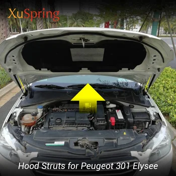 Za Peugeot 301 Elysee do 2019, Avto Kapuco Pokrova Pokrov Dviganje Oporniki Pomlad Šok Bar 2pcs/set