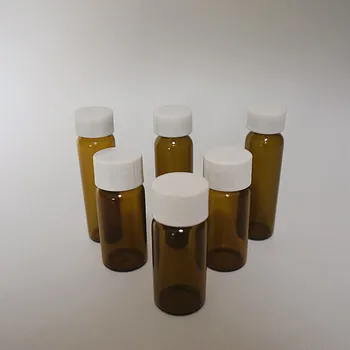 3ml, da 50 ml, Rjavo Steklo vzorec steklenice z belim plastičnim pokrovčkom, eterično olje, steklenica za laboratorijsko uporabo