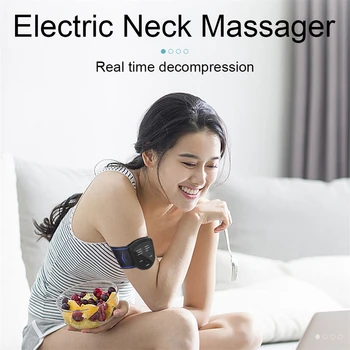 Vratu Mini Vratu Back Massager Električne Naprave USB za Polnjenje Pralni Vibracije Vratne Hrbtenice Obliž Lajšanje Bolečin Nalepke