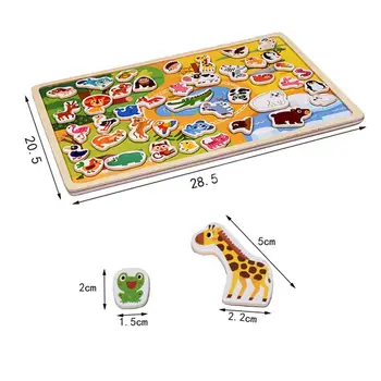 Otroške Lesene Scene Igrača Avto Kmetiji Magnetni tridimenzionalne Sestavljanke Lesene Magnetne Puzzle Prometa Živali Neobvezno